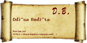 Dósa Beáta névjegykártya