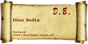Dósa Beáta névjegykártya